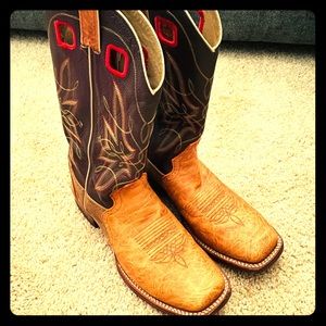 Double H Square Toe Buckaroo Cowboy Boot